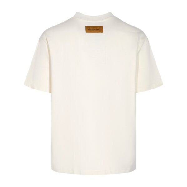 LV White T-shirt Blue Floral Logo