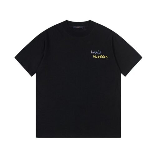 LV T-shirt Black Yellow Monogram