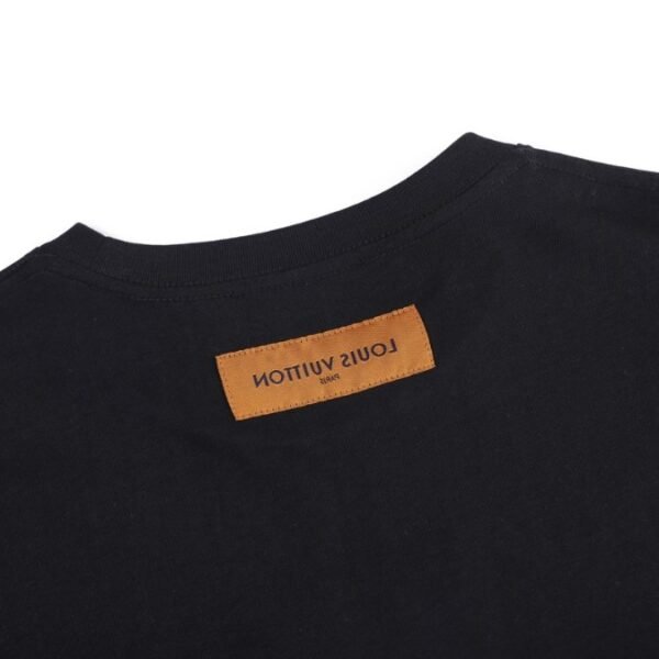 LV T-shirt Black Embroidered Logo