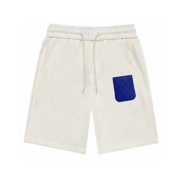 LV Shorts White Blue Pocket