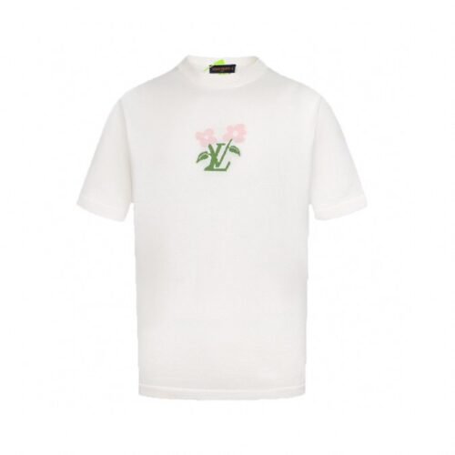 1-58-2.jpg LV T-shirt White Floral Logo