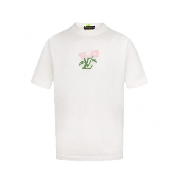 LV T-shirt White Floral Logo
