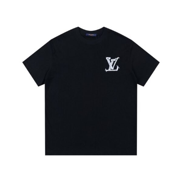 LV T-shirt Black White Logo