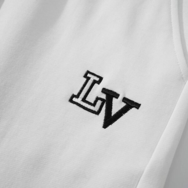 LV Shorts White Black Logo