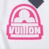 LV T-shirt White Pink Logo
