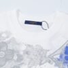 LV T-shirt White Blue Print