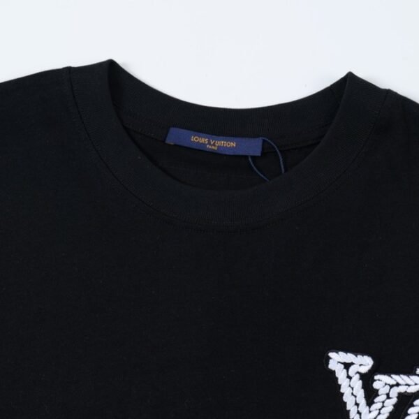 LV T-shirt Black White Logo