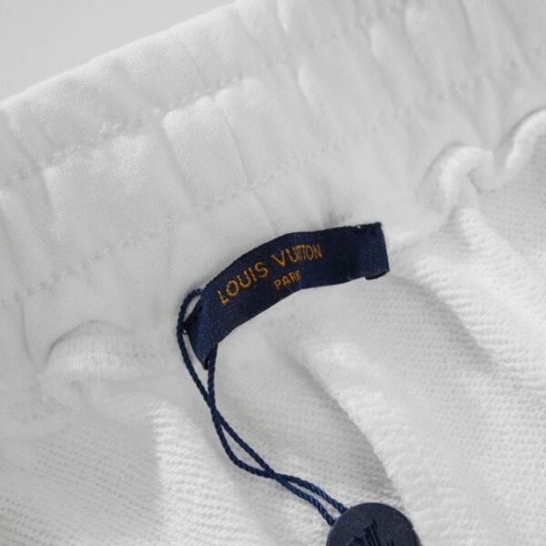 LV Shorts White Black Logo