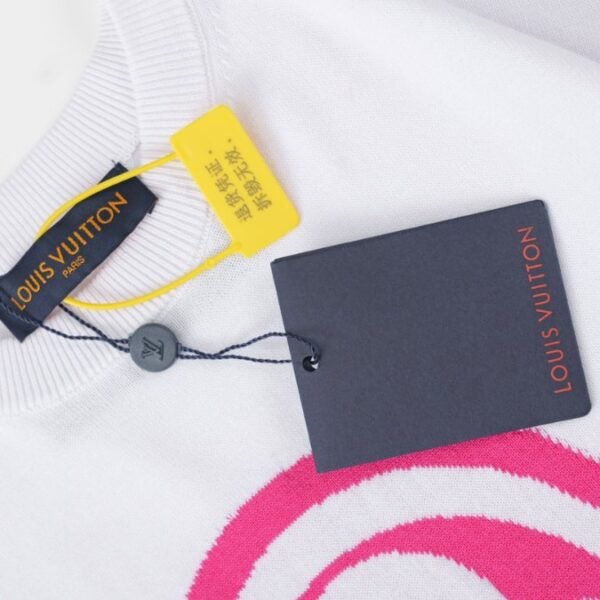 LV T-shirt White Pink Logo