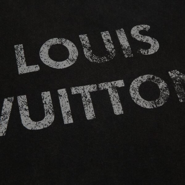 LV T-shirt Black Distressed Logo