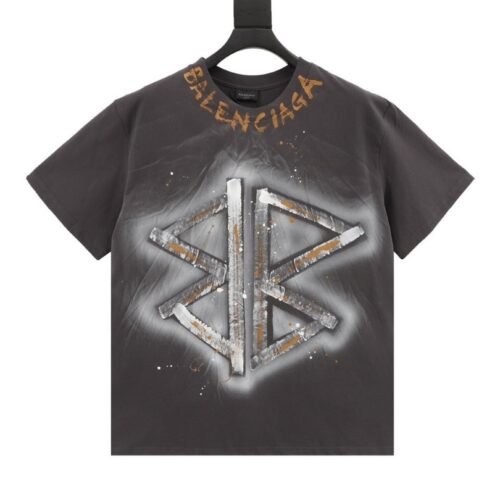 BLNCG T-shirt BB Logo Spray Paint Black