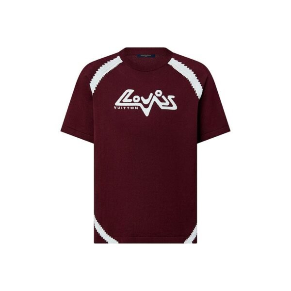 LV T-shirt Short-Sleeved Cotton Intarsia Crewneck