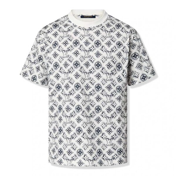 LV T-shirt Monogram White Deep Black