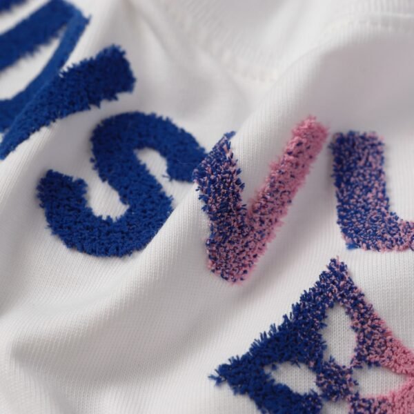 LV T-shirt White Gradient Logo