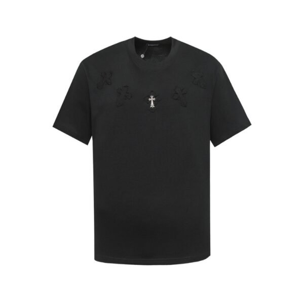 CHRM HRTS T-shirt Black Cross Embroidery