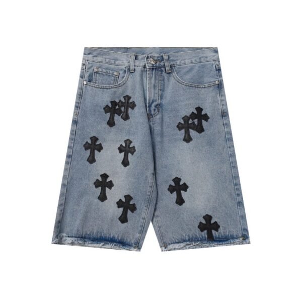 CHRM HRTS Shorts Black Cross Denim