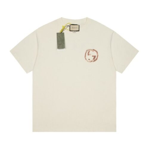 GG T-shirt Distressed Logo Beige