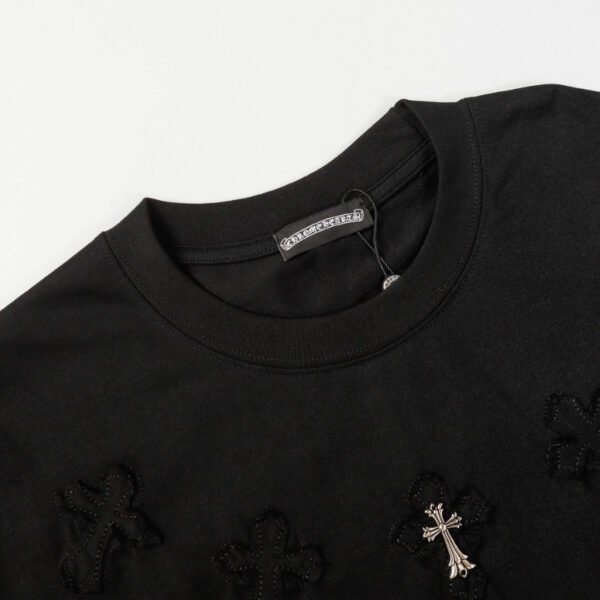 CHRM HRTS T-shirt Black Cross Embroidery