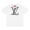 LV T-shirt White Sketch Logo