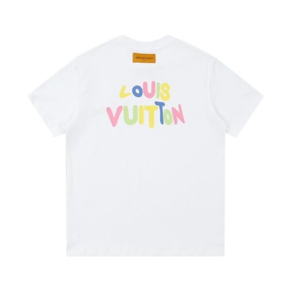 LV T-Shirt Multicolor Logo White