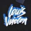 LV T-shirt Blue Graffiti Black Logo