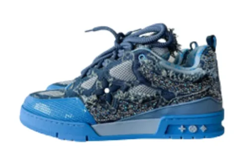 Blue Denim Monogram Crystal