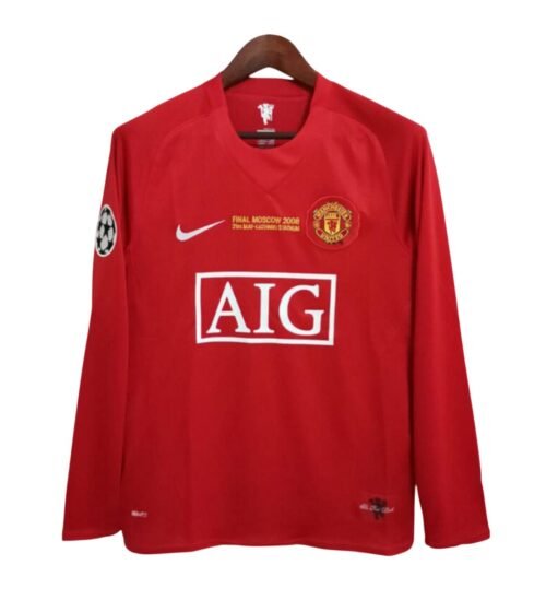 Camiseta Retro Manchester United 07/08 – Edición Final Champions League (Manga larga)