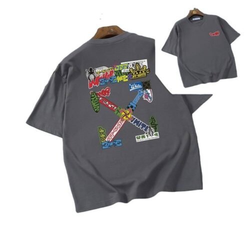 Camiseta Off-White Oversize Gris Oscuro