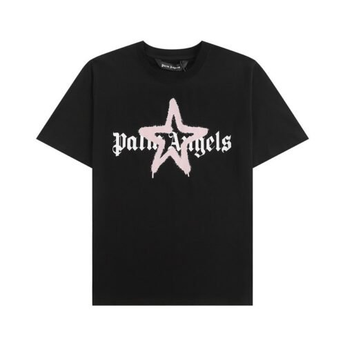 Camiseta Palm Angels Graffiti Star Negra y Rosa