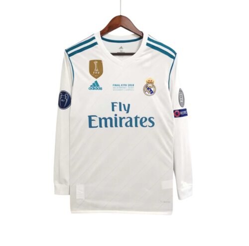 Camiseta Retro Real Madrid 17/18 1ª Equipación – Edición Final Champions League (manga larga)