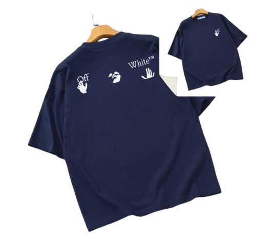 Camiseta Off-White Oversize Azul Marino