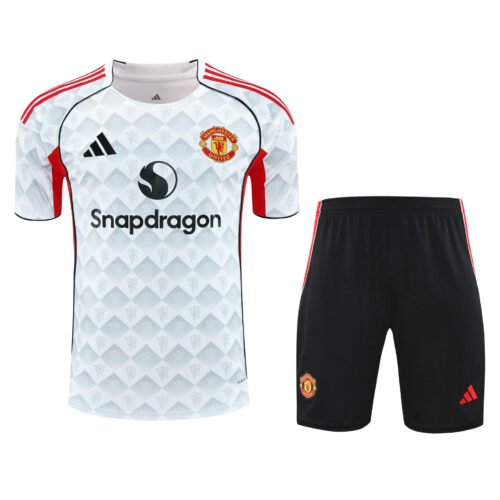 Conjunto de calentamiento Manchester United blanco