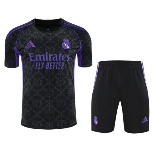 Conjunto de calentamiento Real Madrid negro