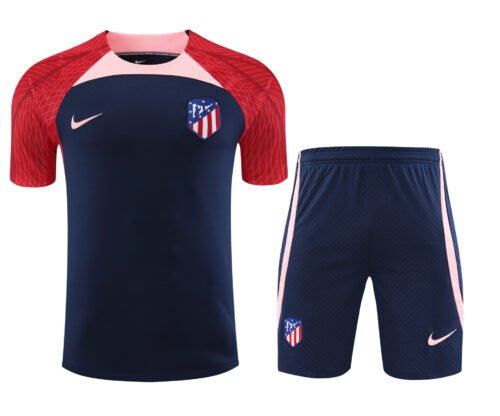 Conjunto de calentamiento Atlético de Madrid azul oscuro y rojo