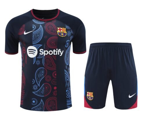 Conjunto de calentamiento FC Barcelona negro mandala