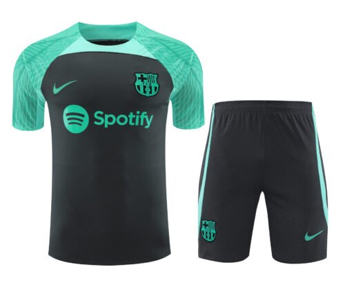 Conjunto de calentamiento FC Barcelona negro y turquesa