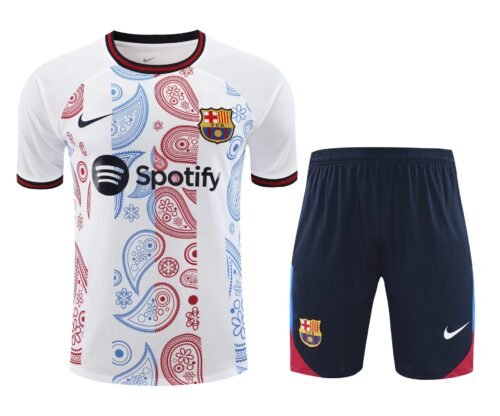 Conjunto de calentamiento FC Barcelona blanco mandala