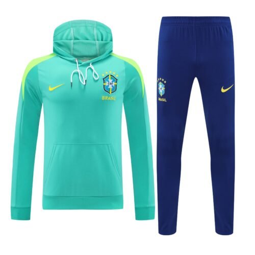 Conjunto manga larga Brasil azul claro