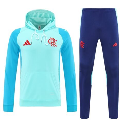 Conjunto manga larga Flamengo azul claro