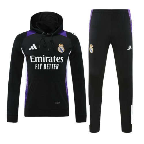 Conjunto manga larga Real Madrid negro