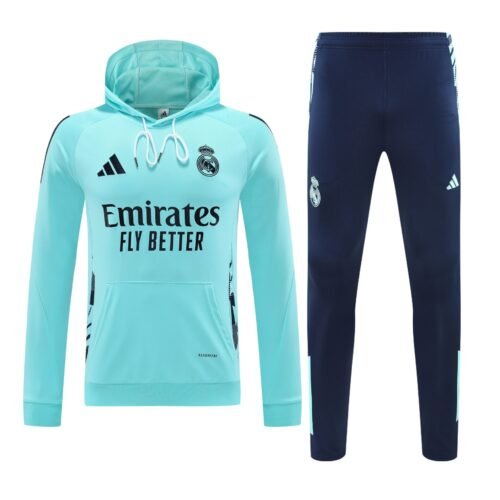 Conjunto manga larga Real Madrid azul claro