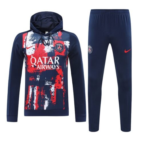 Conjunto manga larga PSG azul blanco y rojo efecto pintura