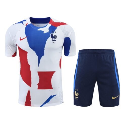 Conjunto de calentamiento Francia blanco azul y rojo