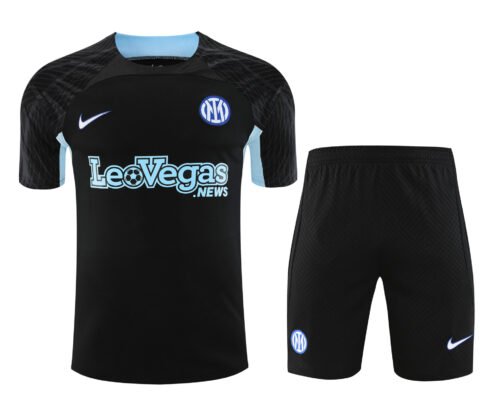 Conjunto de calentamiento Inter de Milán negro y azul claro