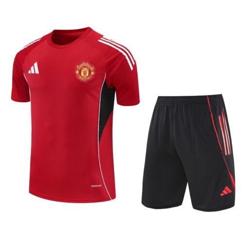 Conjunto de calentamiento Manchester United rojo y negro
