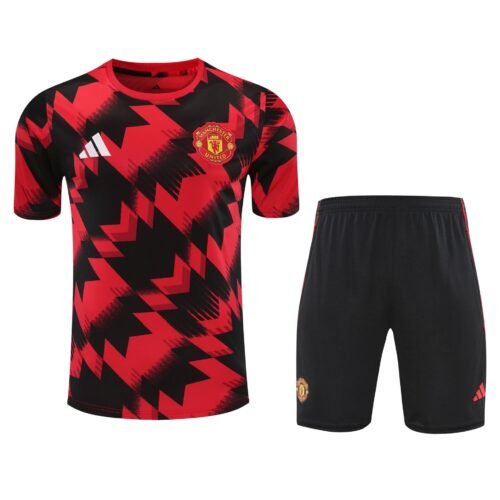 Conjunto de calentamiento Manchester United rojo y negro