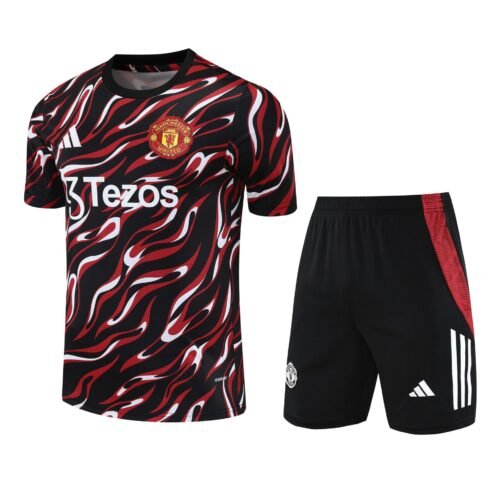 Conjunto de calentamiento Manchester United rojo cebra