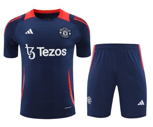 Conjunto de calentamiento Manchester United azul oscuro