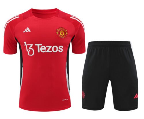 Conjunto de calentamiento Manchester United rojo y negro