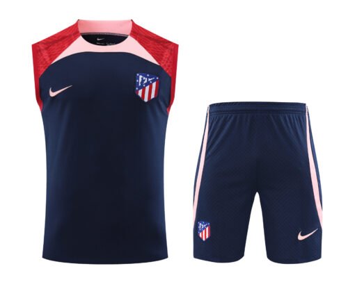 Conjunto tirantes Atlético de Madrid azul oscuro y rojo